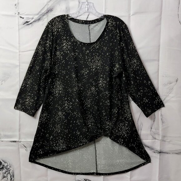 Lane Bryant Women's Plus Size 14/16 Black Polka Dot High Low Tunic - Picture 1 of 5